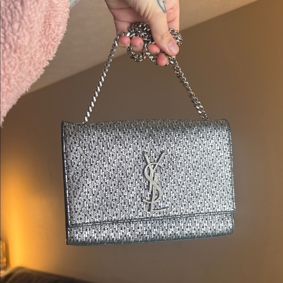 Saint Laurent Silver and Black Chain Bag - Picture 2 of 14